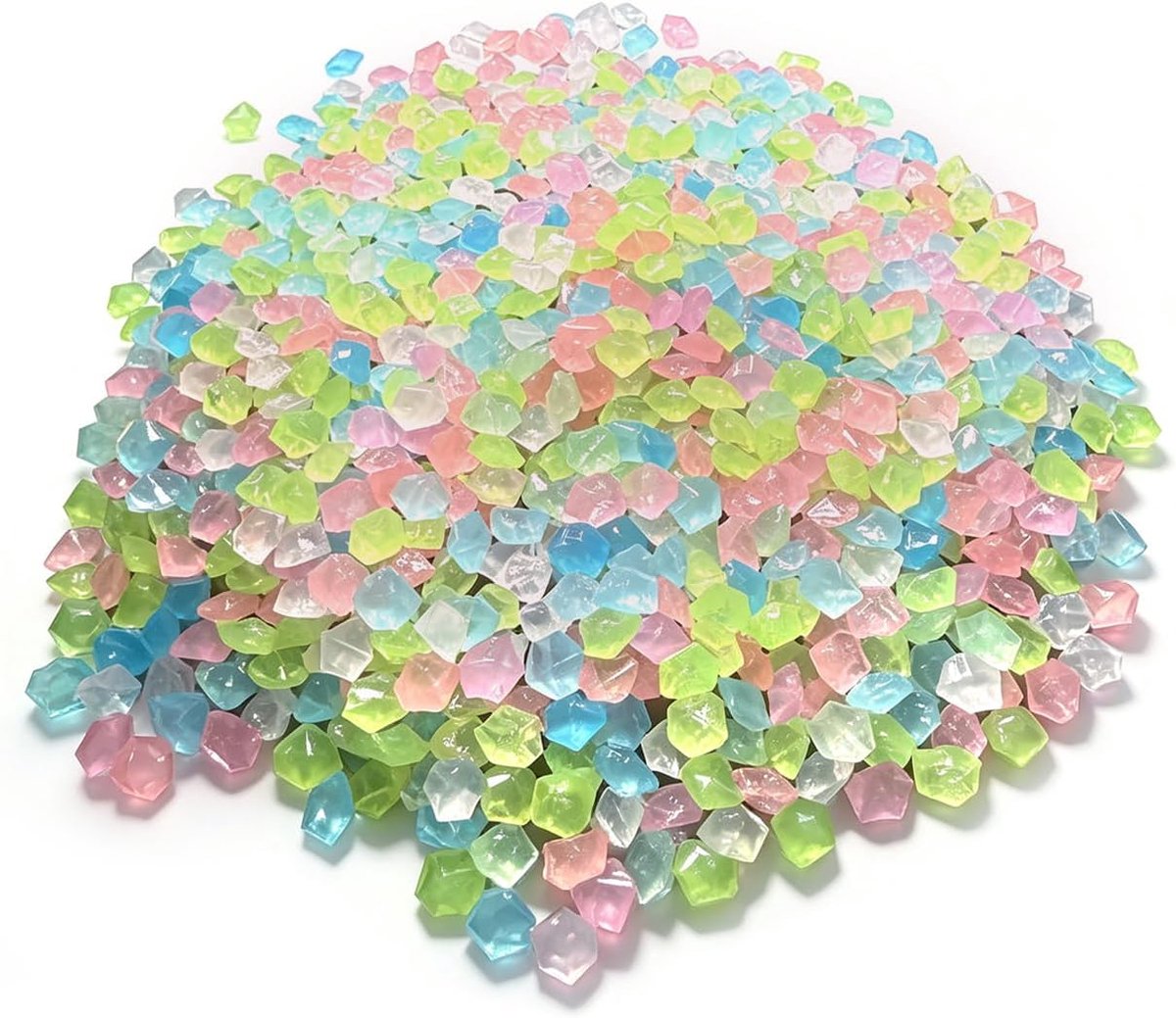 6000 stuks lichtgevende stenen, kleine fluorescerende grind 3-5 mm voor aquarium, tuinieren, harsdecoratie en aquascaping die in het donker oplichten