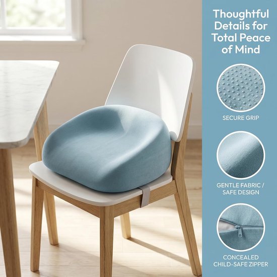 Stoelverhoging, stoelverhoging, kinderboosterstoel, stoelverhoging, stoelen, kind, wasbaar, demonteerbaar, voor eettafel, babybooster, zitkussens, kinderzitkussens, hoogte 6 tot 8 cm — afbeelding 4