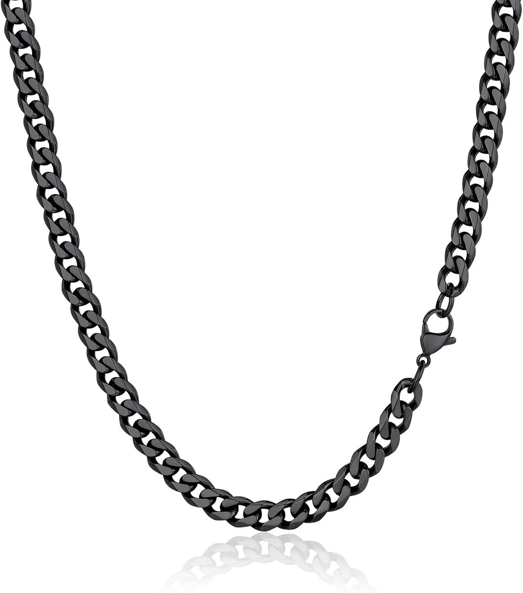 Heren/Dames Cubaanse Ketting in Roestvrij Staal/Verguld, Ketting 3mm/6mm/9mm/12mm breed - Lengte 36cm/46cm/51cm/55cm/61cm/66cm/71cm/76cm