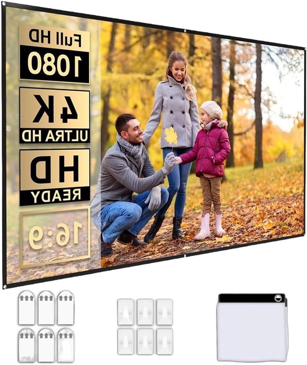 Projectiescherm - Projector Scherm - Thuisbioscoop Creëren - Optische Laag Materiaal - 120 inch - Zilver Grijs