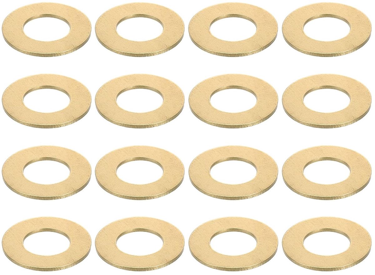 Platte afdichtingen, M10 x 20 x 1 mm messing sluitringen, platte ringen voor schroeven, bouten, machinereparatie, buitenbouw