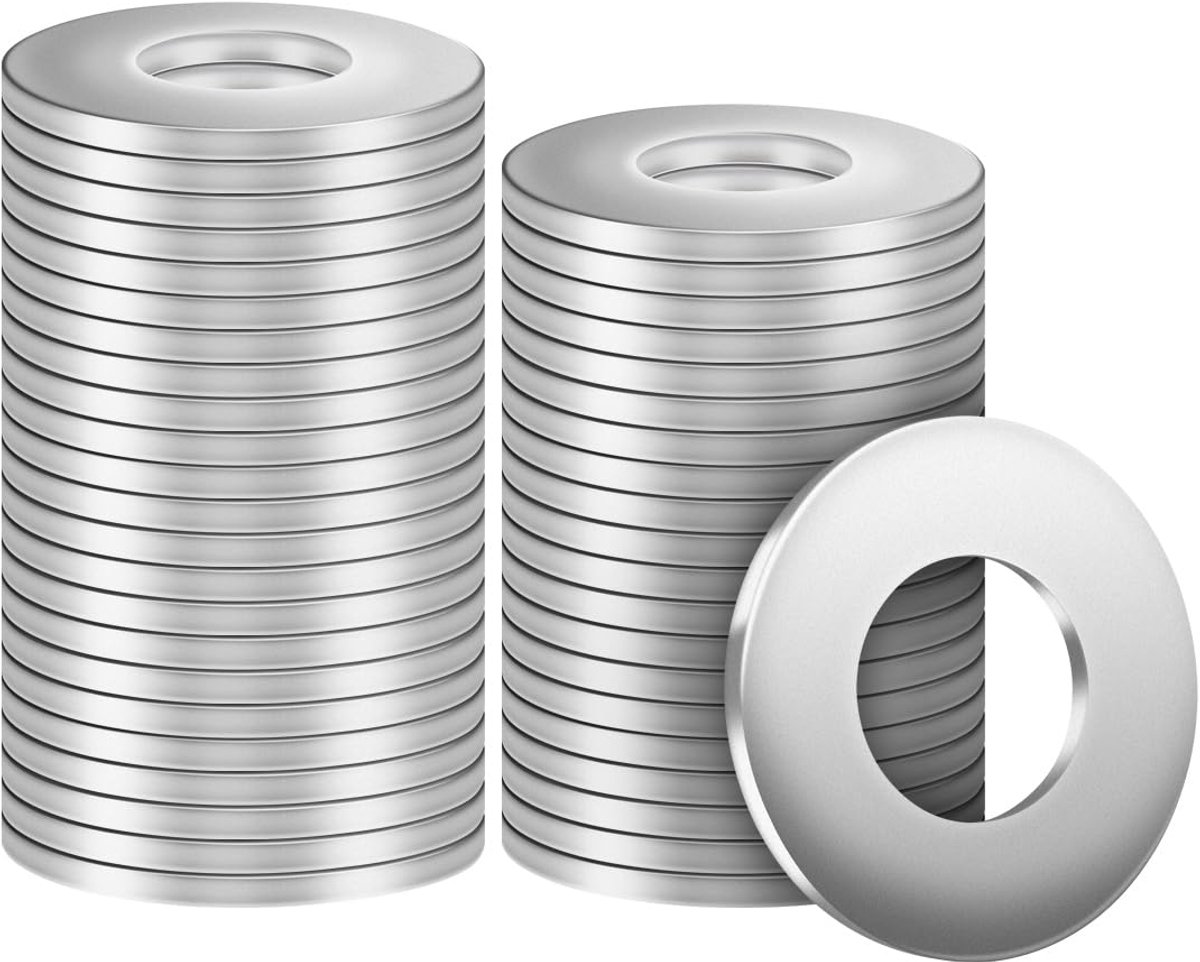 Sluitringen roestvrij staal, M5 x 15mm 200 stuks sluitring moerringen 304 A2 V2A, grote carrosserieringen DIN9021 / ISO7093, metalen ringen voor draad en moeren en schroeven