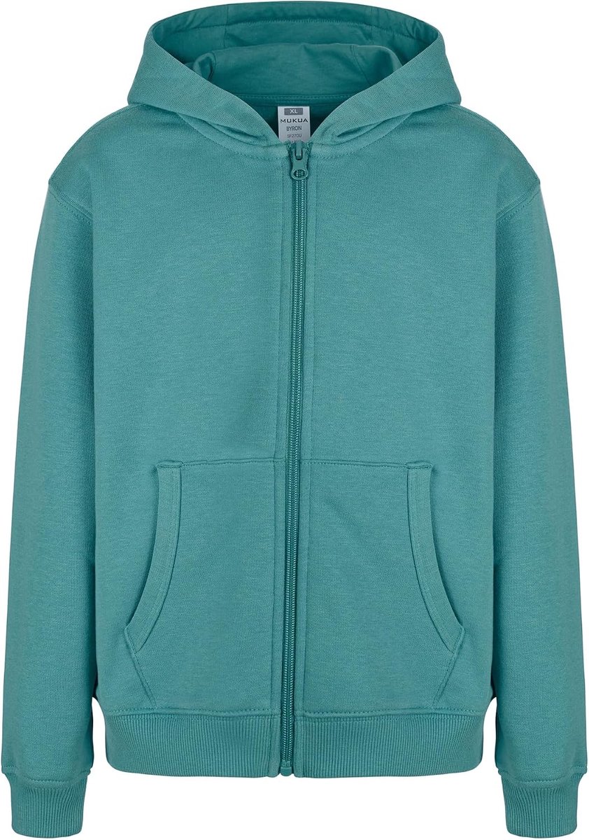 Byron Kids Sweatshirt met ritssluiting en capuchon, blauwgroen, maat 7/8