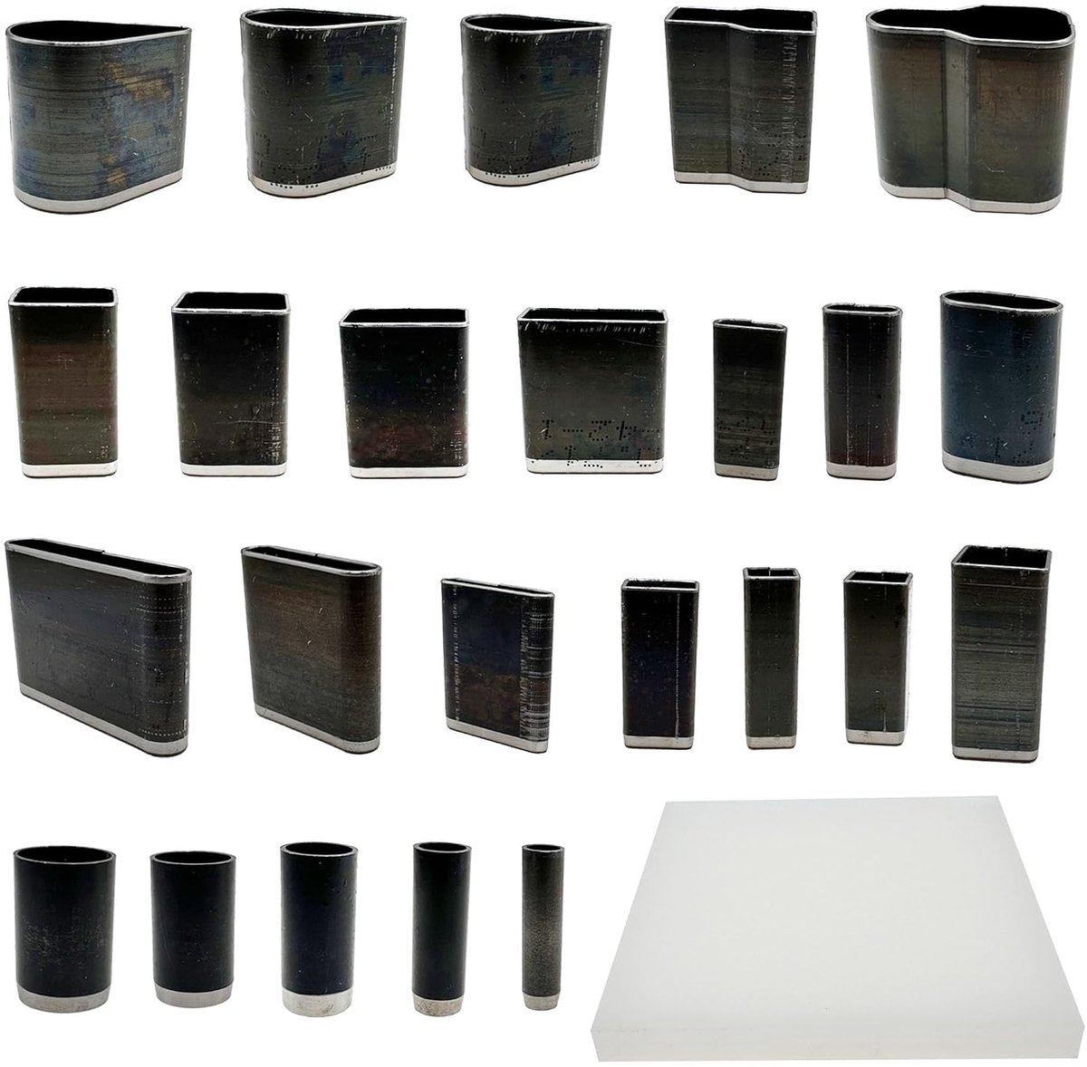 25 stuks leren stansset, multi-vormen, lederen stans, multifunctionele gaten, holle puncher cutter, lederen schede voor leren gereedschap