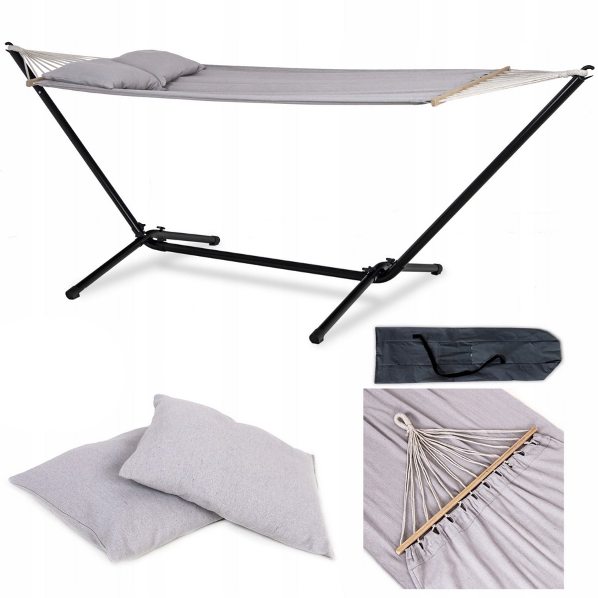 Markless hangmat met metalen standaard - comfortabel en duurzaam