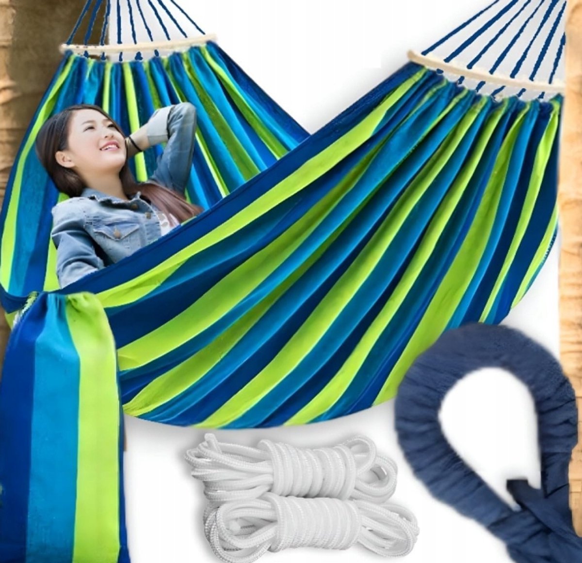 XXL Dubbele Tuinhamak 260x150cm - 250kg Draagkracht - Comfortabel & Stevig