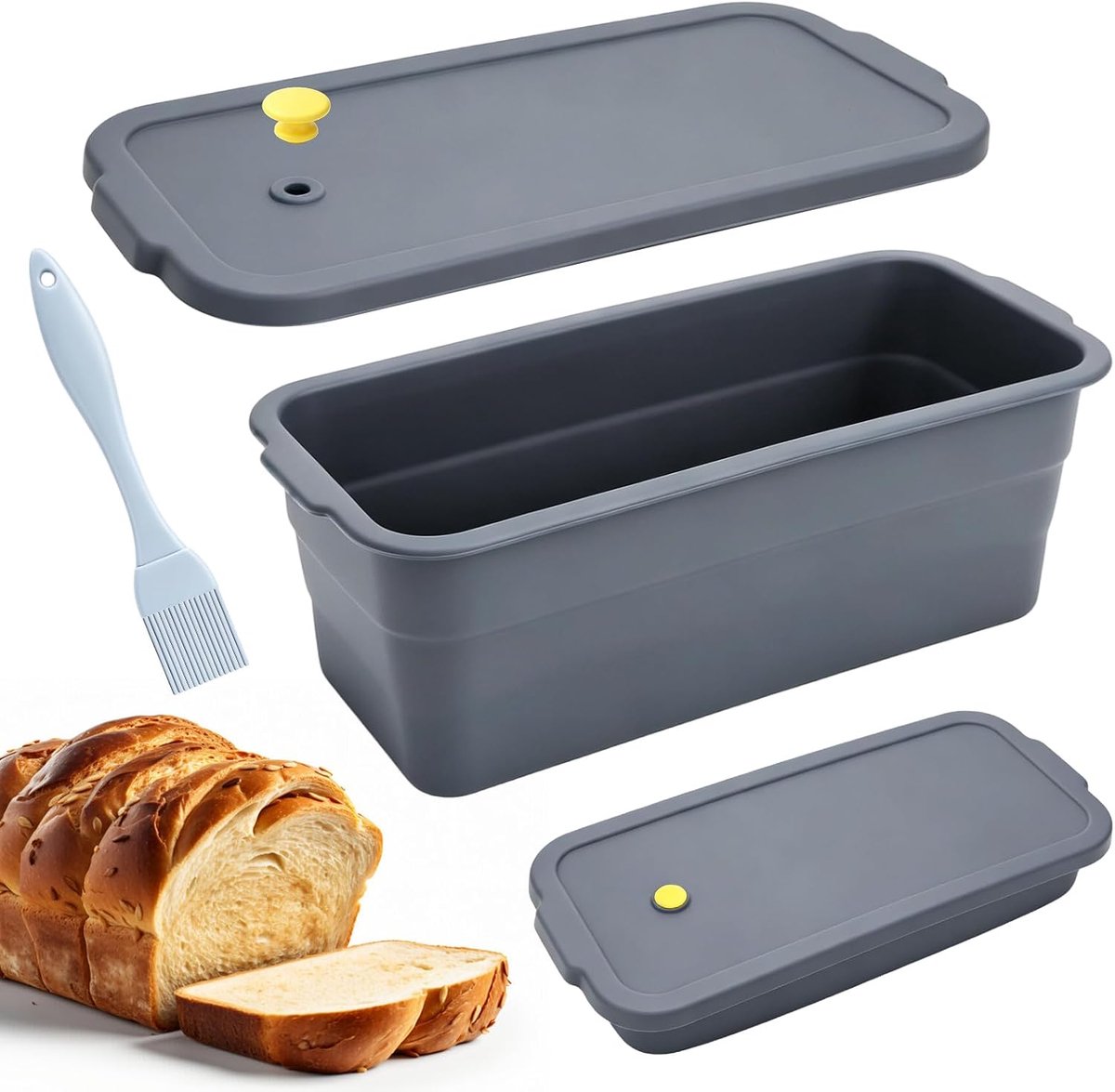 Broodbakvorm 32 × 14,5 × 11,5 cm - siliconen met koolstofstaal - opvouwbaar design - ideaal voor toast - SnelShoppen