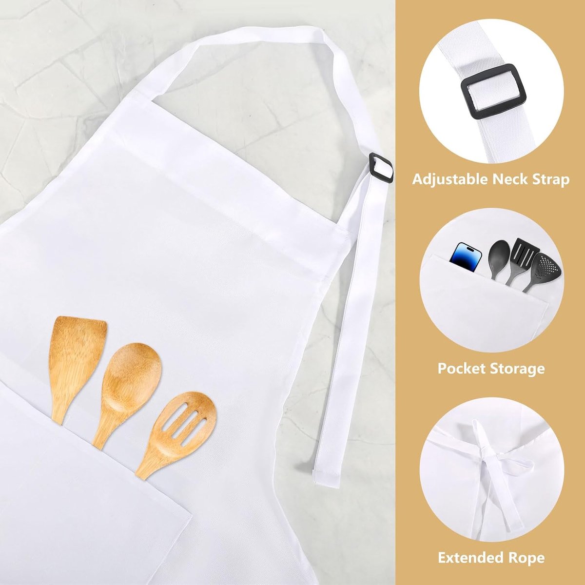 Keuken Schort L - Waterdicht met Pockets - Verstelbaar en Inclusief Chef Hoed - Ideaal voor Koken en Barbecue - SnelShoppen