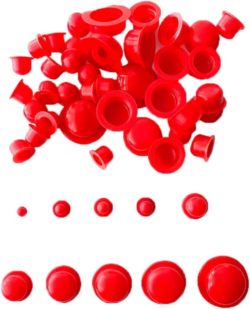 SnelShoppen - 125 Stuks Rubber Stoppen, 10 Maten Herbruikbare Rubber Stops voor Metaalbuizen, Stoelen, Banken, Tafels, Planken, Zwart