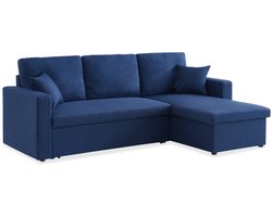 sweeek - Hoekbank omvormbaar in stof - ida - 3 zitplaatsen, omkeerbare hoekfauteuil met opbergruimte en modulaire slaapfunctie