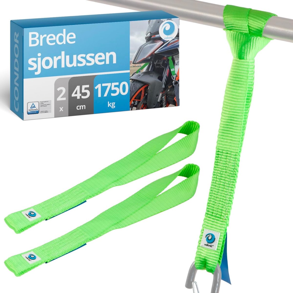 Lashingslussen 45 cm - 35 mm - TÜV gecertificeerd - ideaal voor motortransport - SnelShoppen