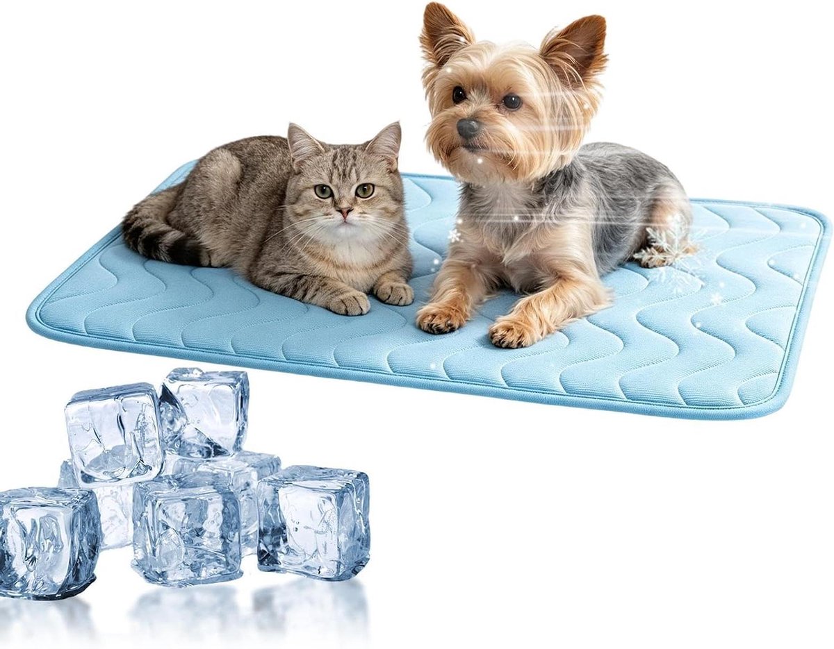 Honden Koelmat - Huisdier Koelmat - Verkoeling Zomer - Antislip Ademend - 60x50cm - Blauw