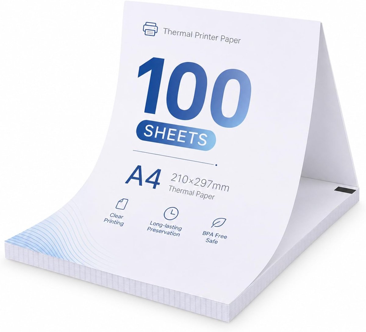 A4 thermisch papier 100 vellen - sneldrogend - doorlopende papierstroom - ideaal voor thermische printers - SnelShoppen