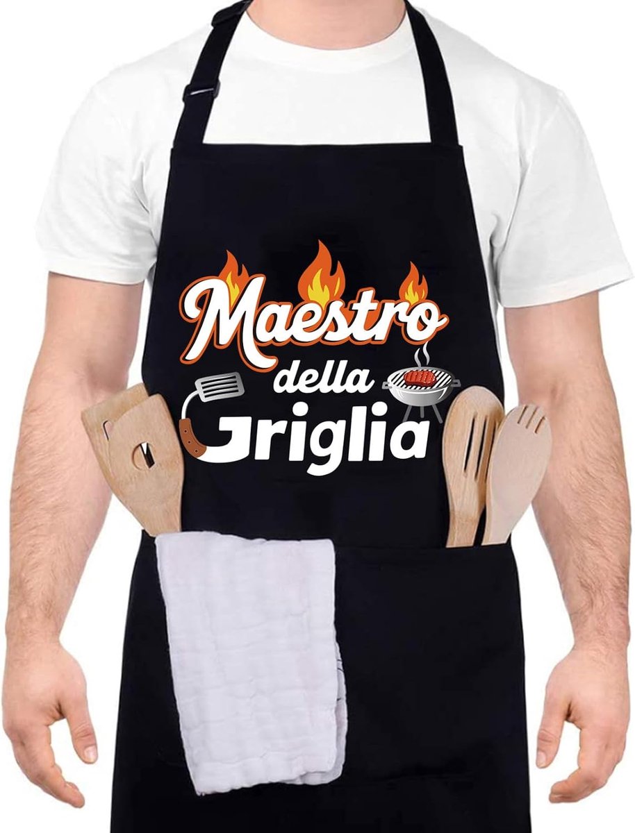 Keuken Schort met 2 Grote Zakken - Verstelbaar - Voor Mannen en Vrouwen - Perfect voor BBQ en Bakken - SnelShoppen