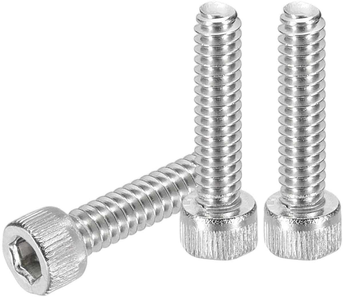 100 stuks 6#-32x5/8 zeskantschroeven met binnenzeskant, 304 roestvrijstalen schroeven, zeskantige aandrijving, lichtoppervlak, schroefdraadschroeven, volledige schroefdraad voor reparatie