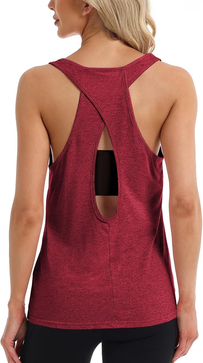 Tanktops voor dames, sport, yoga, racerback, fitness, hardlopen, workout, looptop, mouwloos, shirt, bovenstuk