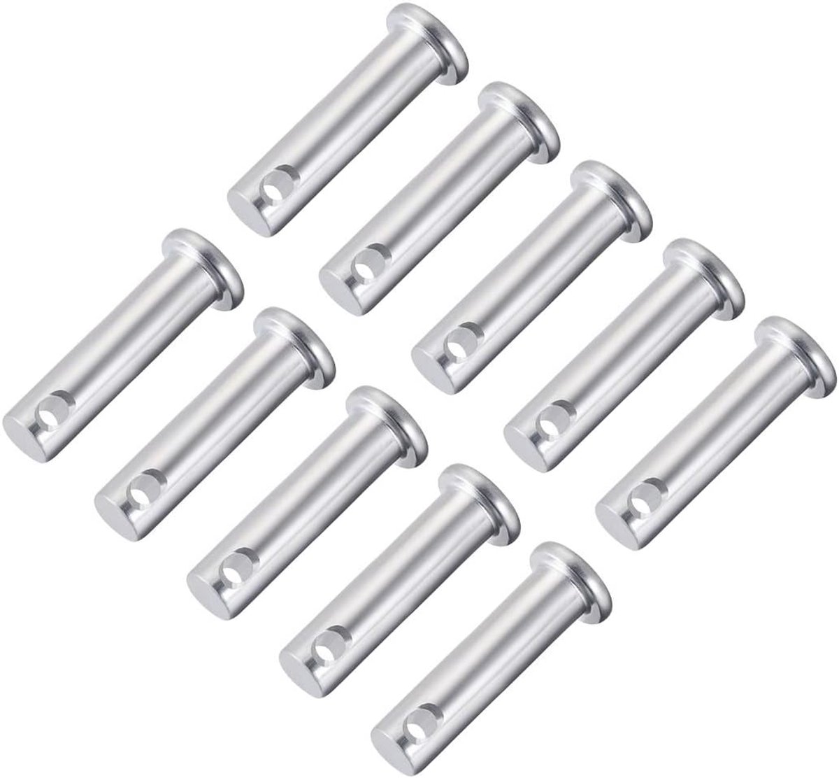 Sourcing map 10 stuks eengat vorkbouten 8 mm x 20 mm platte kop verzinkt staal 8mm x 25mm 10 Pcs