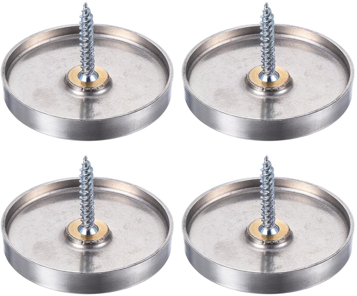 40 mm spiegelschroeven x 4 stuks roestvrijstalen decoratieve afdekkappen voor decoratieve spiegels en borden, reclamebeslag [zilver]