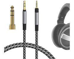 Audiokabel compatibel met Sennheiser HD 620S/599SE/598/598SE/560S/400PRO/579/569/550/505, 1/8" (3,5 mm) naar 2,5 mm, gevlochten nylon vervangkabel (4 ft / 1,2 m)