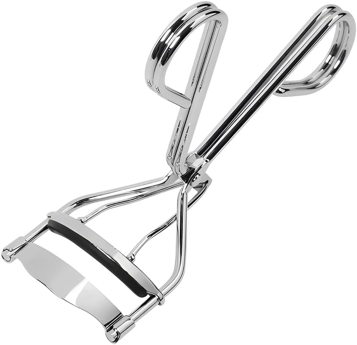 1 stuks professionele wimpertang van zilverkleurig roestvrij staal, precisie-wimperkrultang met ergonomische greep voor lifting-effect zonder scheuren