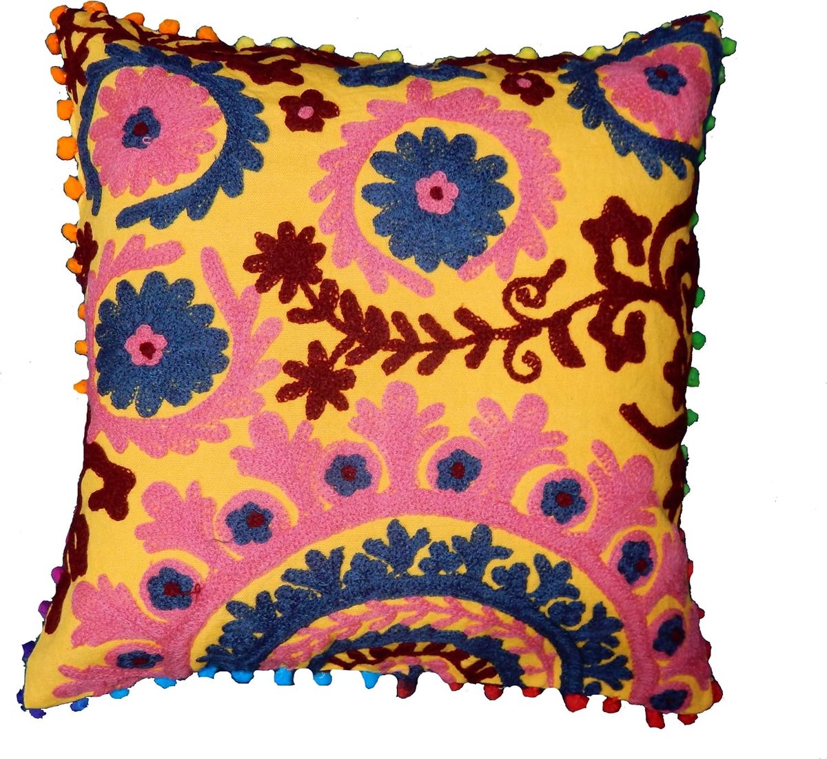 Kussenhoes 16x16 Inch - Katoen met Traditioneel Bloemenpatroon - Perfect voor Sofa Decor - SnelShoppen