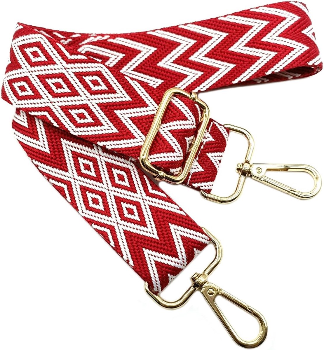 Schouderriem tas rood, tassenriemen om te wisselen, tassenriem breed met karabijnhaak goud, 80-130 cm draagriem tas voor dames schouderriem, moderne handtas, 3,8 cm, 701