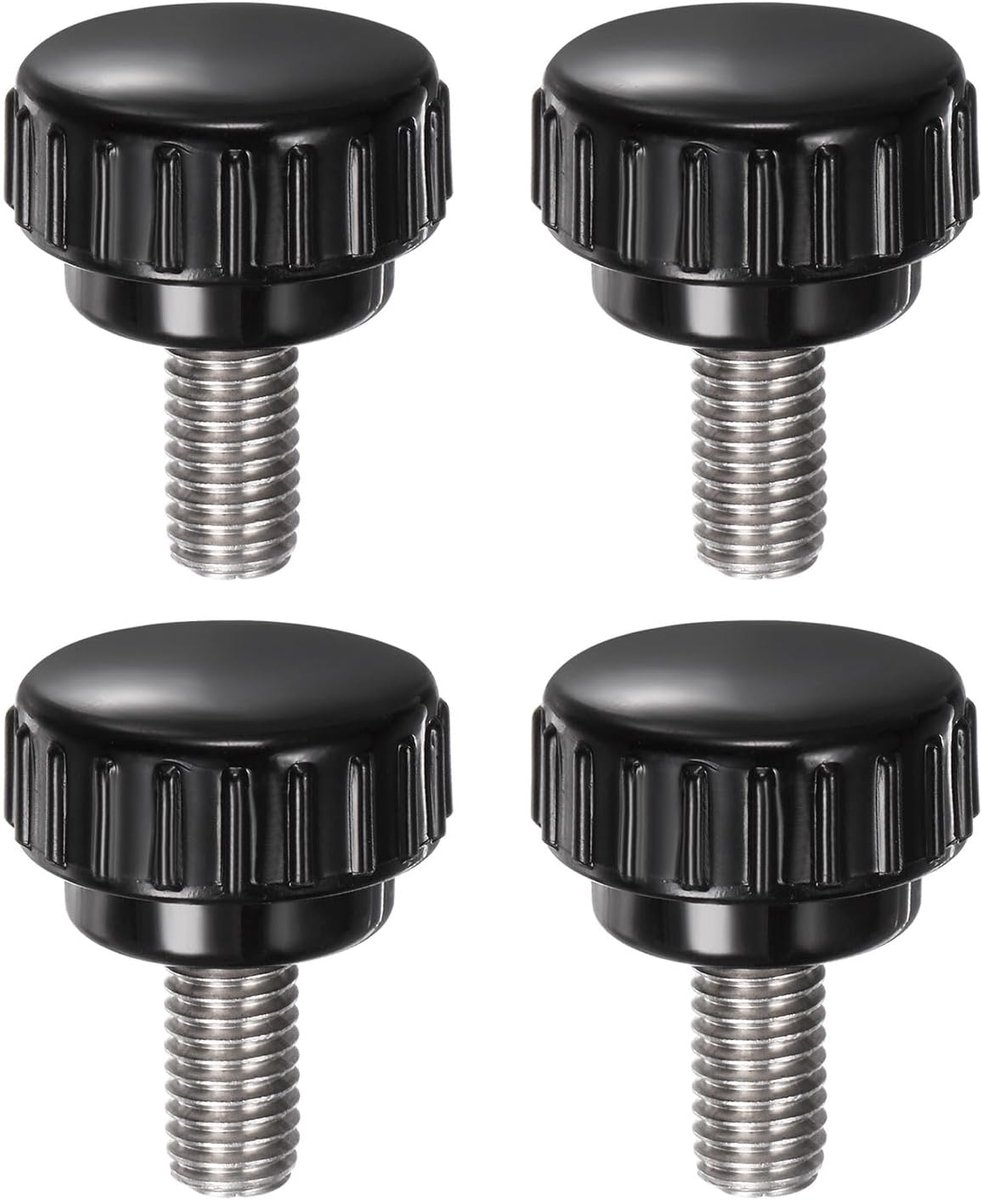 4 stuks kartelschroeven met schroefdraad M8 x 16 mm x 25 mm, roestvrij staal 304 | Ronde kopschroef, ronde greepbouten klemknoppen 25 mm handknoppen duimschroeven spanschroef, voor industriële machines