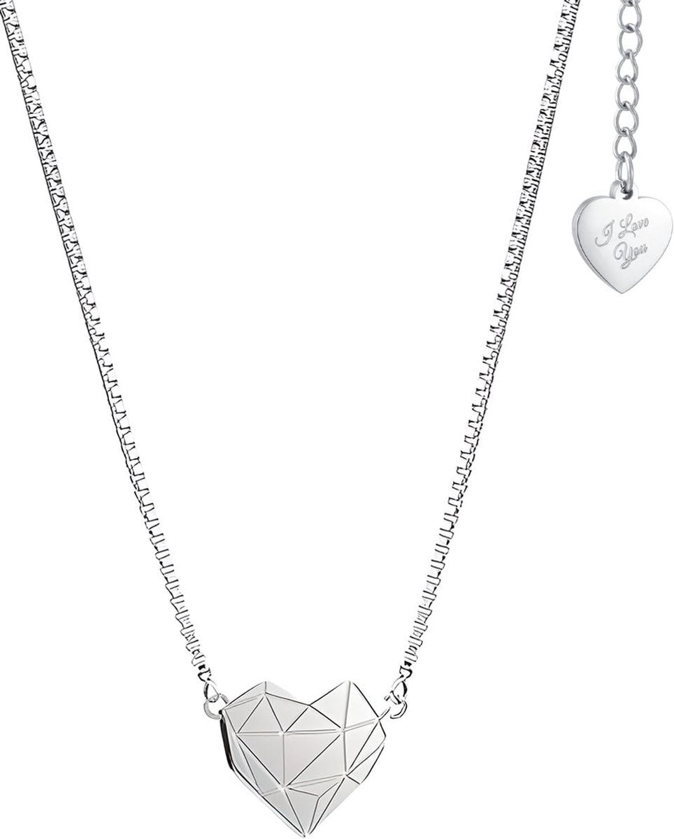 Dames GeoHart - Zilverkleurig RVS 40+5cm - Kettingen Cadeau vrouw