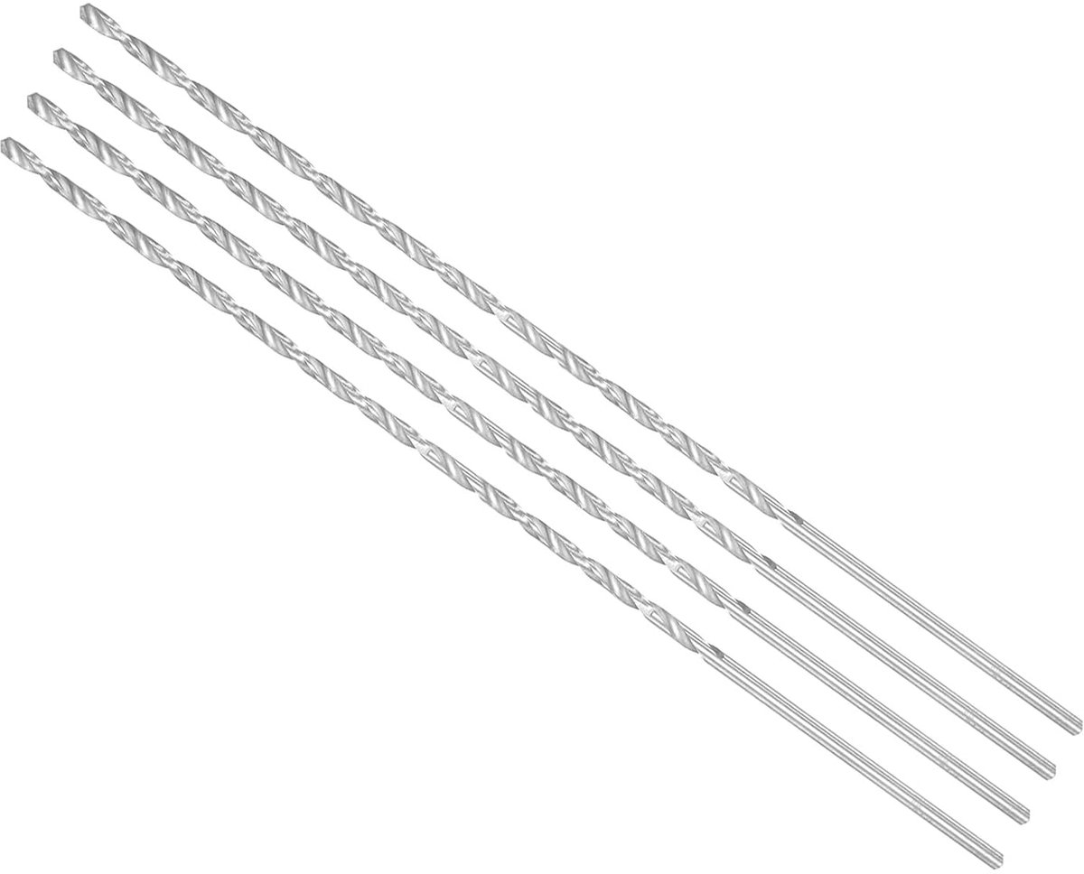 lange rotatie boorinzetstukken 3 mm boor diameter 250 mm totale lengte sneldraaistaal rotatie boor - (toepassingen: voor gehard metaal, houtwerk, plastic aluminium) 4 stuks