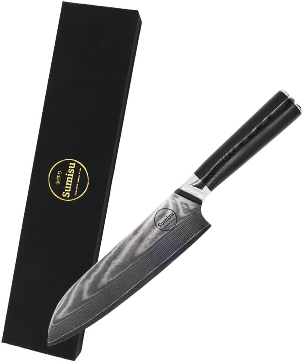 Santoku mes 18 cm - 67-laags damast staal - ergonomische handgreep - ideaal voor snijden en hakken - SnelShoppen