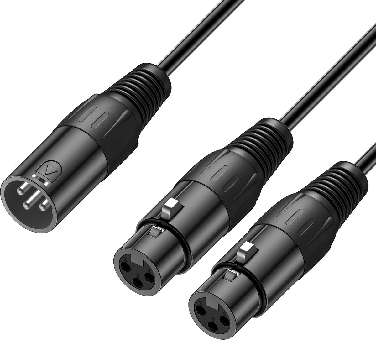 Male naar Dubbele XLR Female Splitterkabel, Gebalanceerde Microfoonkabel Adapter voor Mixer Versterker Recorder Limiter Speaker, 0,48 Meter
