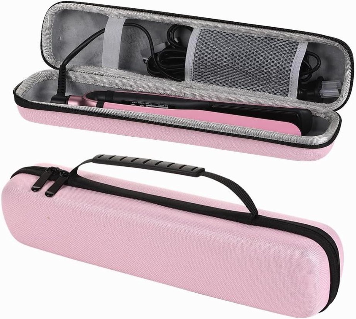 Stijltang Opbergtas - Reis Krultang Doos - Styling Tools Opbergen - Schokbestendig Semi-waterdicht - 35.5 cm - Roze
