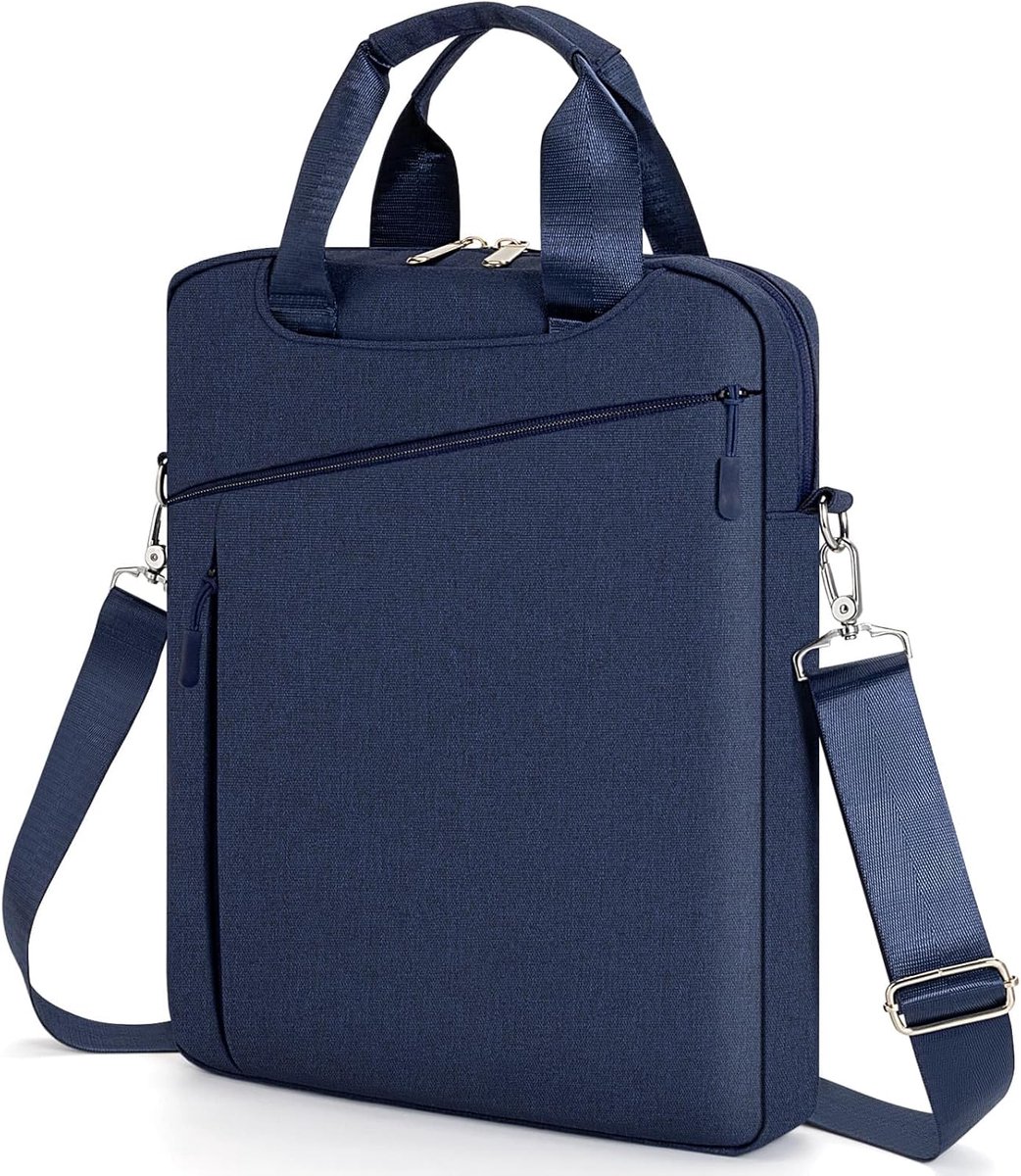 Laptophoes laptop computer pc schoudertas Compatibel met 14 inch MacBook Pro M4 M3 M2 M1 (2024-2021) /13,6 inch MacBook Air M4 M3 M2, Marine Blauw