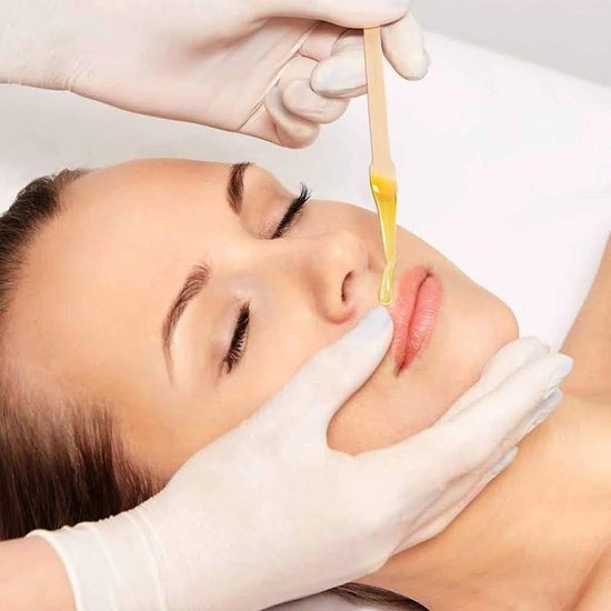 Spatels, waxing, 8,8 cm, wenkbrauwspatel, houten spatel, afgeronde en gepolijste randen, voor het verwijderen van waxmaskers — afbeelding 5