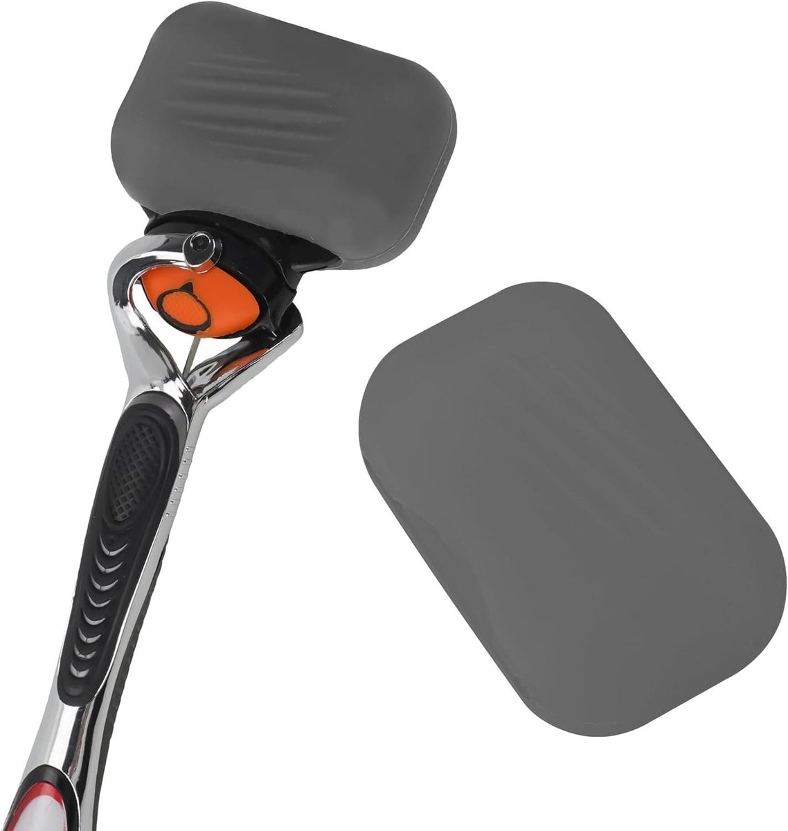 Scheermes Siliconen Hoezen - Scheerhouder Reizen - Bescherm Mesjes - Ventilerende Afvoer - 5 x 3.5 x 2 cm - Grijs