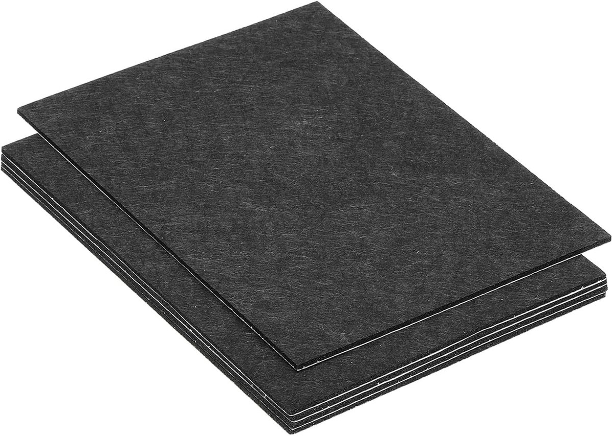 12x8 inch lampvoet vilt, 5-pack 2mm dikte rechthoekig vilten meubelkussen zachte zelfklevende antislip anti-kras vilt met achterkant voor lamp meubels doe-het-zelf ambacht, zwart