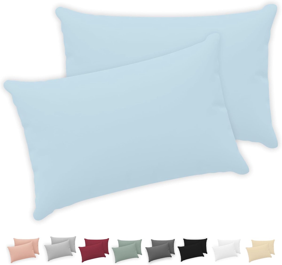 Kussensloop 40x70 - 100% Katoen Jersey 150 GSM - Blauw - Zachte en duurzame kwaliteit - SnelShoppen