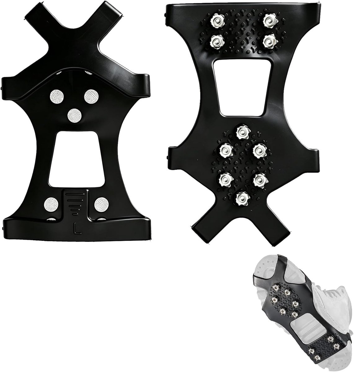 Antislip schoenspikes 10 tanden - elastisch silicone - uitstekende grip - voor winterwandelen - SnelShoppen