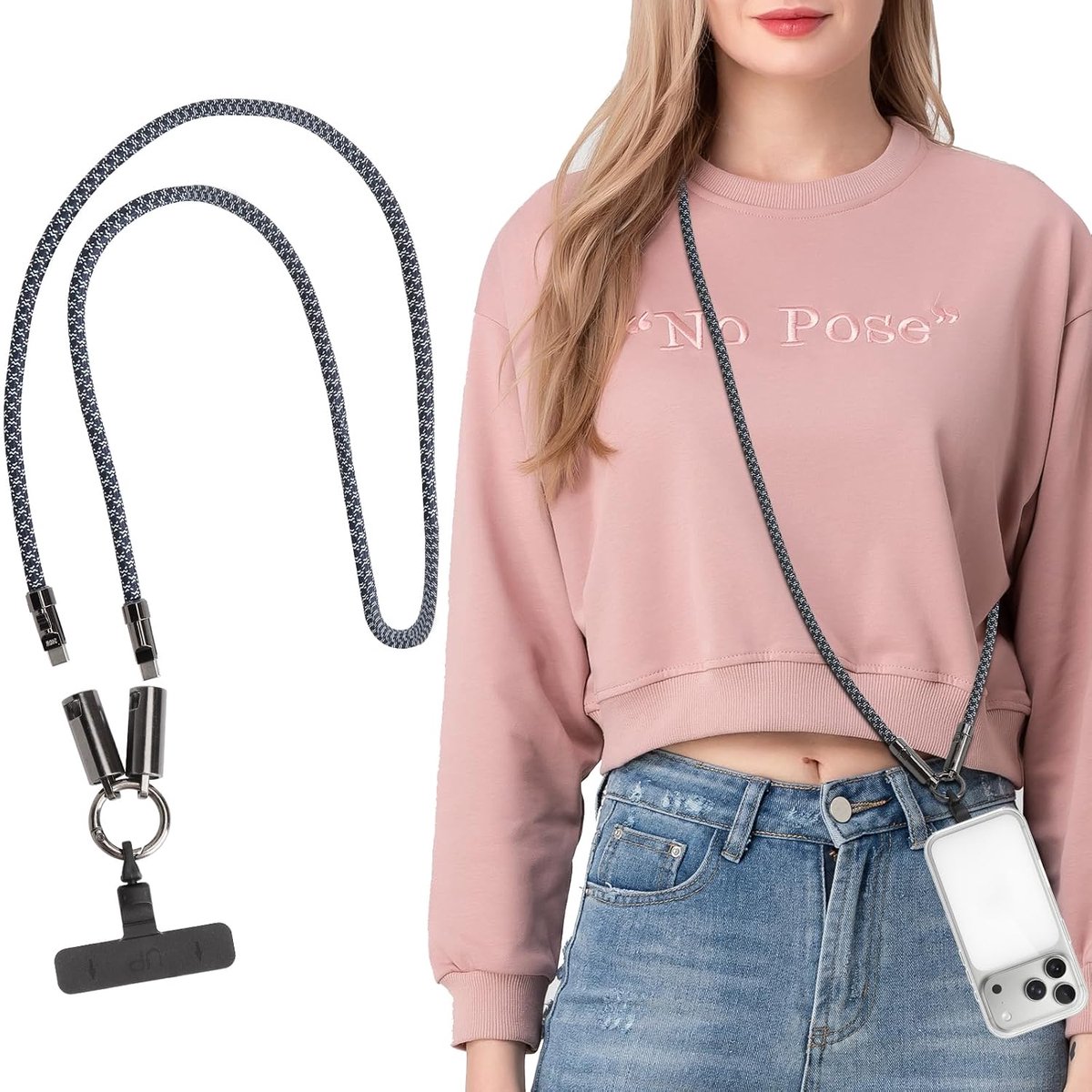 Mobiele telefoonketting oplaadkabel USB C naar USB C - 240 W snellaadkabel - gevlochten koord - SnelShoppen