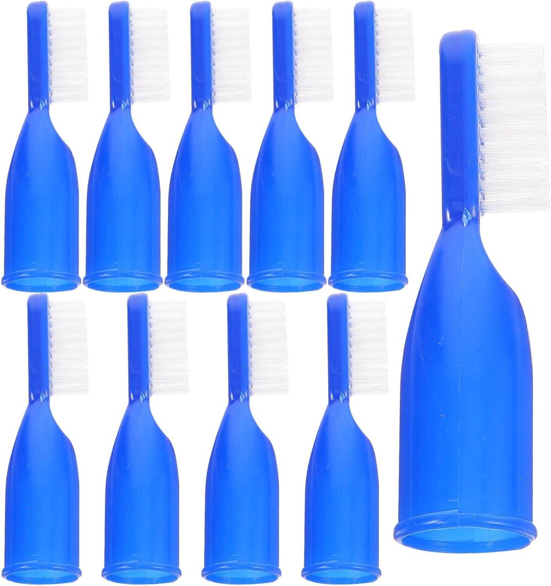 Kleine Tandenborstels - Vingertandenborstels Reis - Mondhygiëne - Zachte Borstelharen - 10 Stuks - Blauw