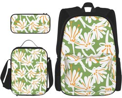 Doffo Rugzak Set - Reis Rugzak Boekentas - Dagelijks Gebruik - 3 Delige Set - 42 x 32 cm - Zwart