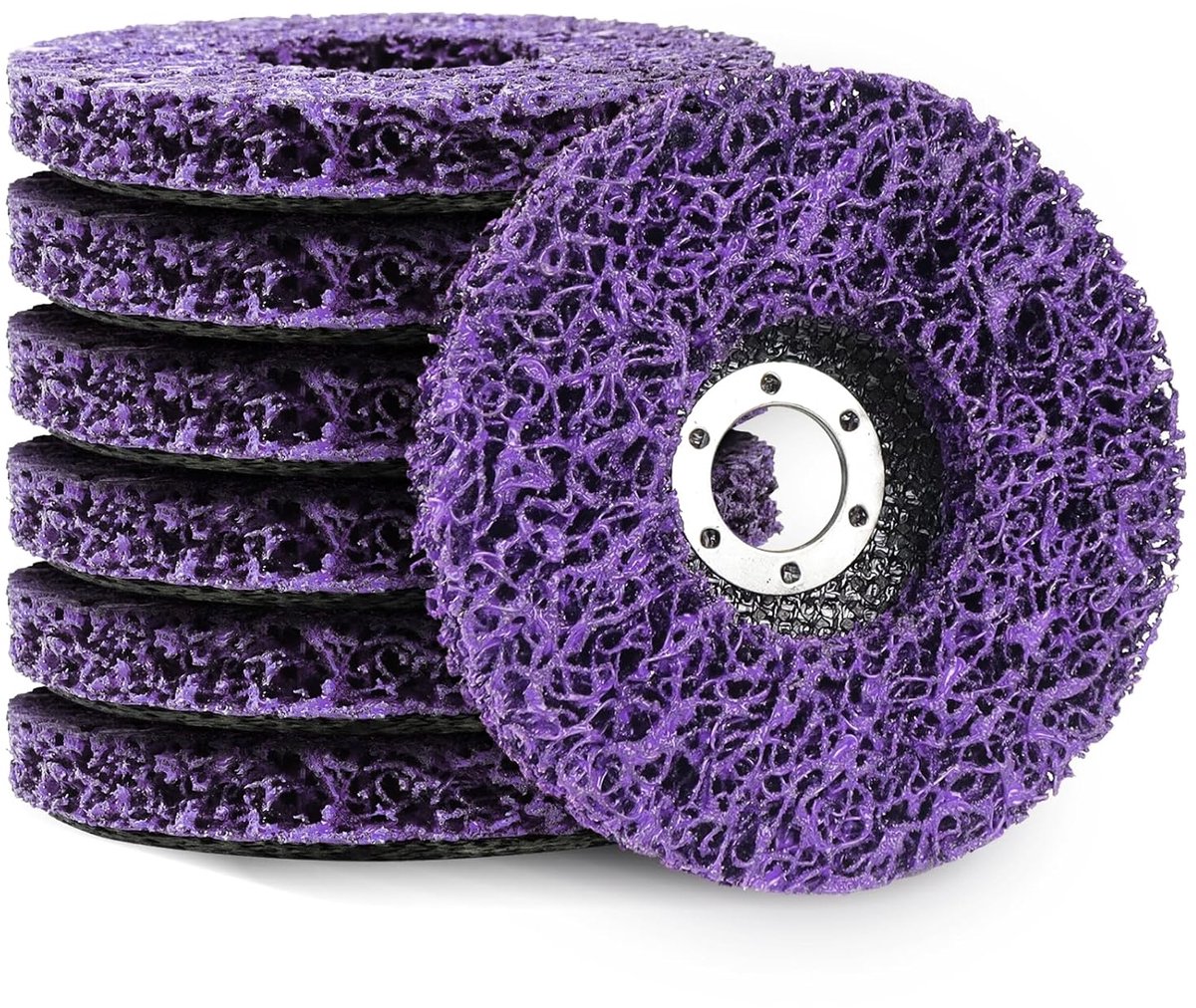 Schoonmaakdiscs 125mm Coarse - Paars - 7 Stuks - Voor roest- en verfverwijdering - SnelShoppen