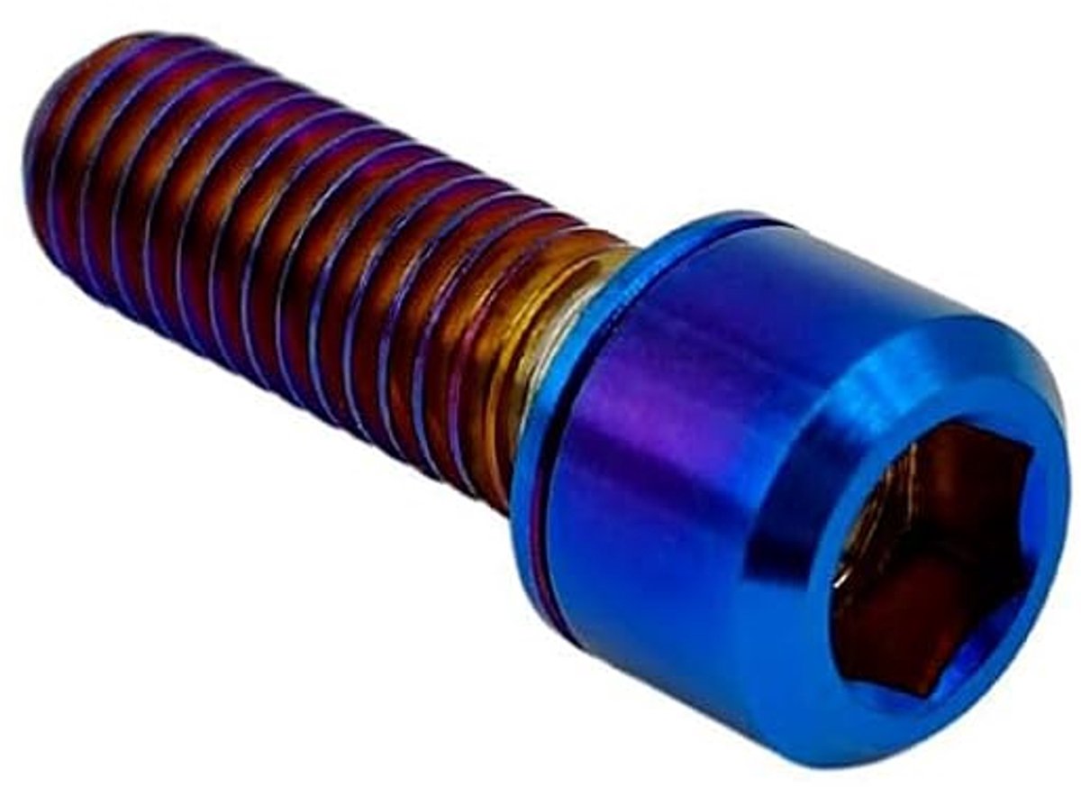 Fiets schroeven M6 x 16 mm - titanium - lichtgewicht en corrosiebestendig - ideaal voor MTB en racefietsen - ShopVlot