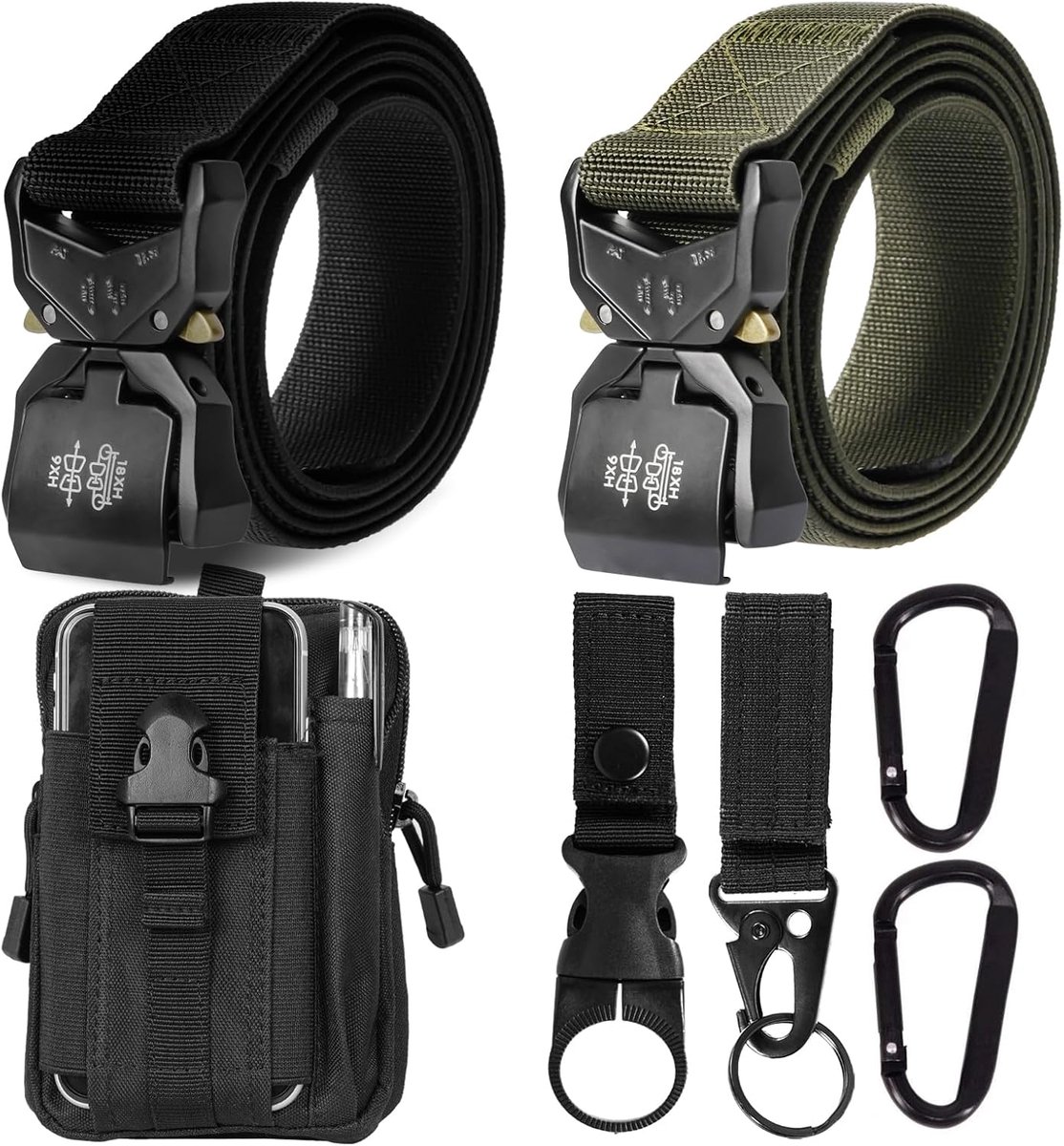 Tactical herenriem set van 2 - 3,8 cm breed - nylon snelsluiting - perfect voor werk en avontuur - ShopVlot