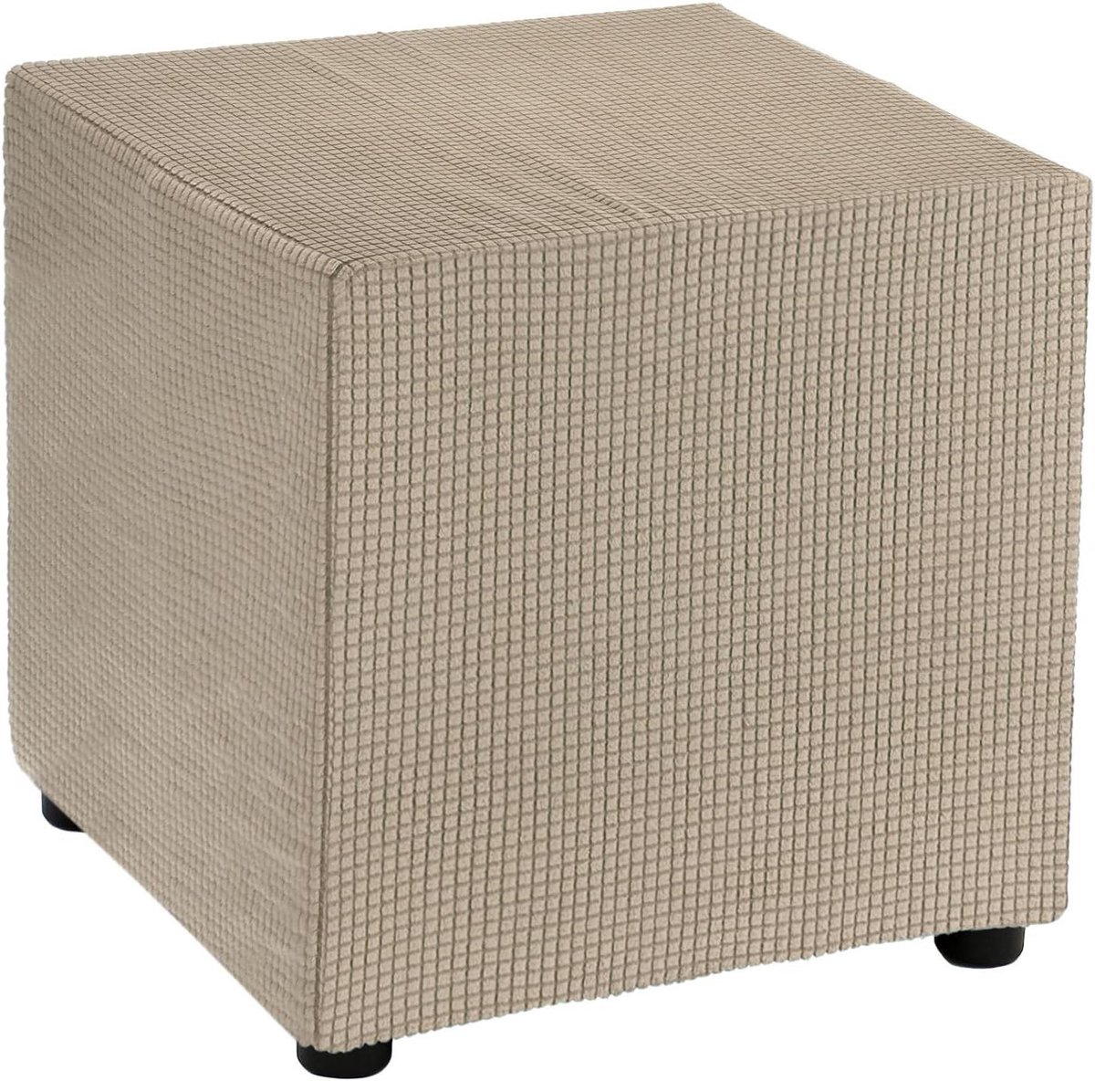 Zitzakhoes - Poefhoes Beschermhoes - Woonkamer Decoratie - Checkered Design - 45.7 x 45.7 x 45.7 cm - Khaki