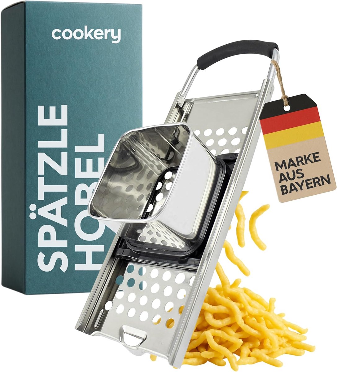 Spätzle planner - roestvrij staal - hittebestendig handvat - eenvoudig zelf spätzle maken - ShopVlot