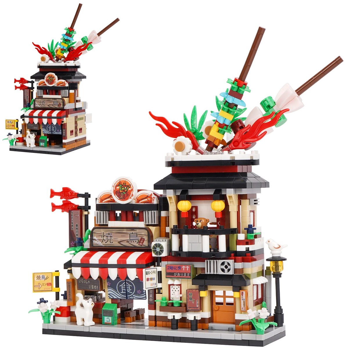 Bouwstenen set - Flower Series Concept Store - Barbecue Winkel - creatief modelbouwpakket voor kinderen en volwassenen - ShopVlot