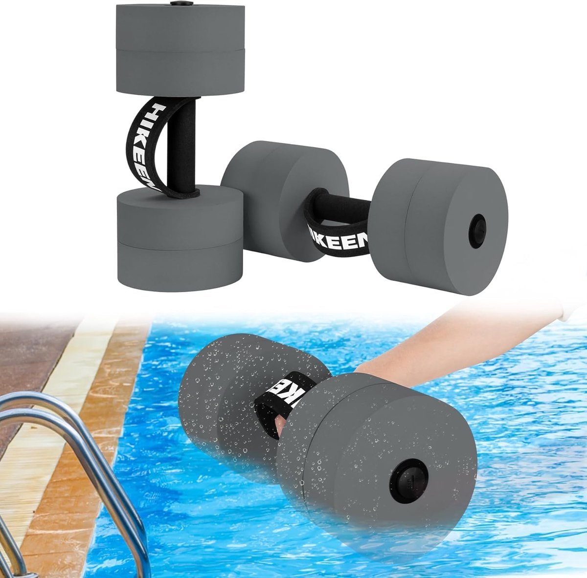 Waterdumbbells met EVA-schuim - Dumbbell set met lange en korte handgrepen - Duurzaam en sneldrogend - ShopVlot