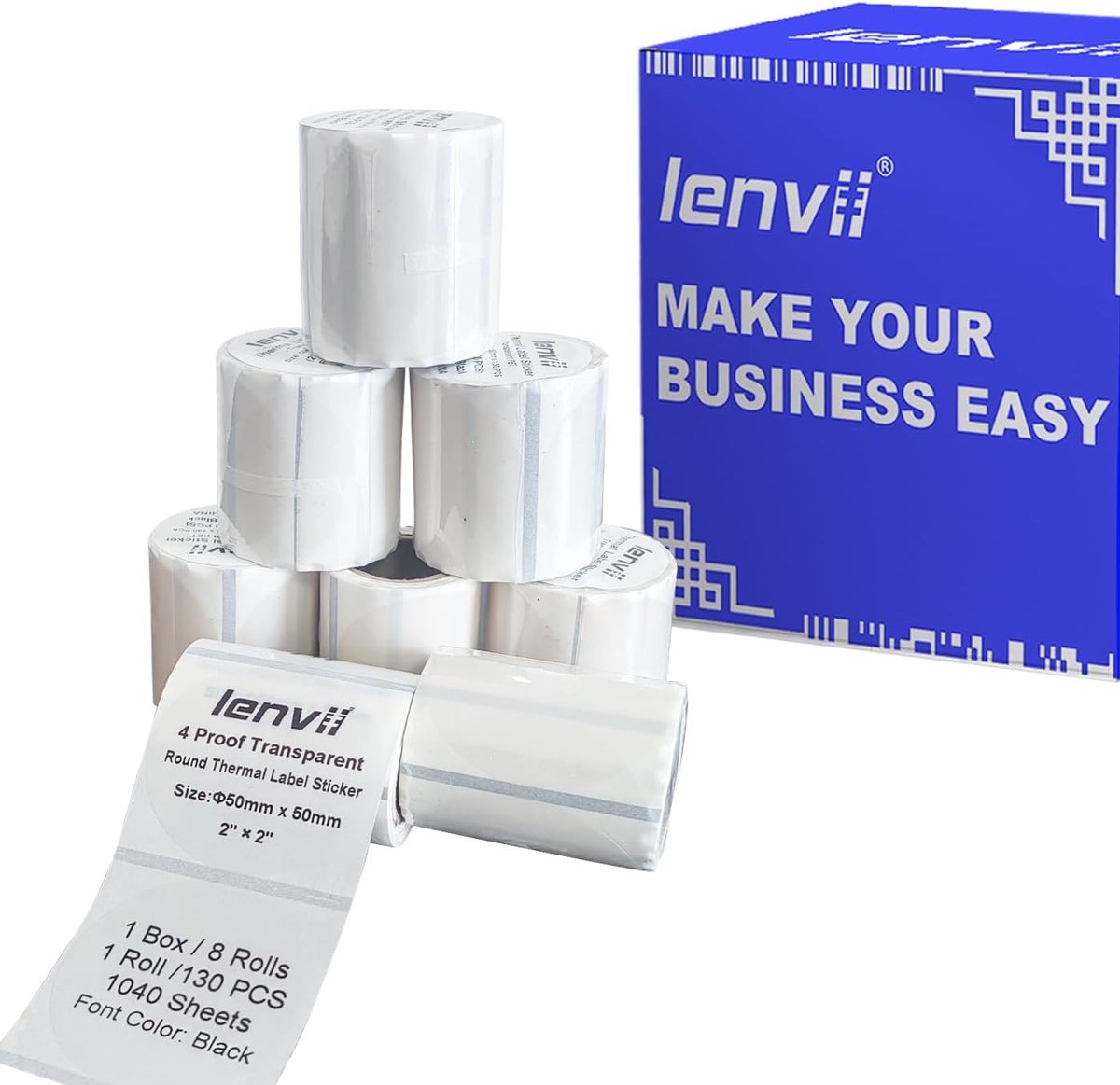 Thermische labels 50 x 50 mm - transparant - waterdicht - ideaal voor onzichtbare labeling - ShopVlot