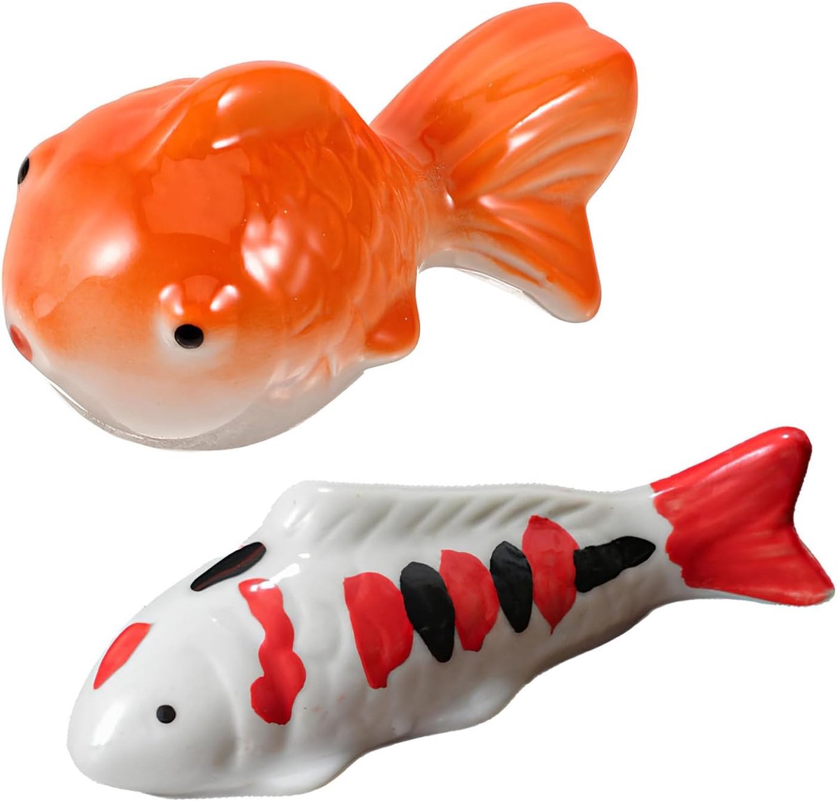 Kunststof vissen aquarium - 2 stuks - keramisch - realistische uitstraling - decoratief voor aquariums - ShopVlot
